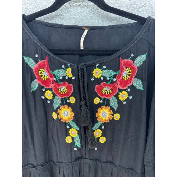 Free People Women's sz XS Oversized Spell On You Embroidered Dress Tunic BOHO - Picture 3 of 12